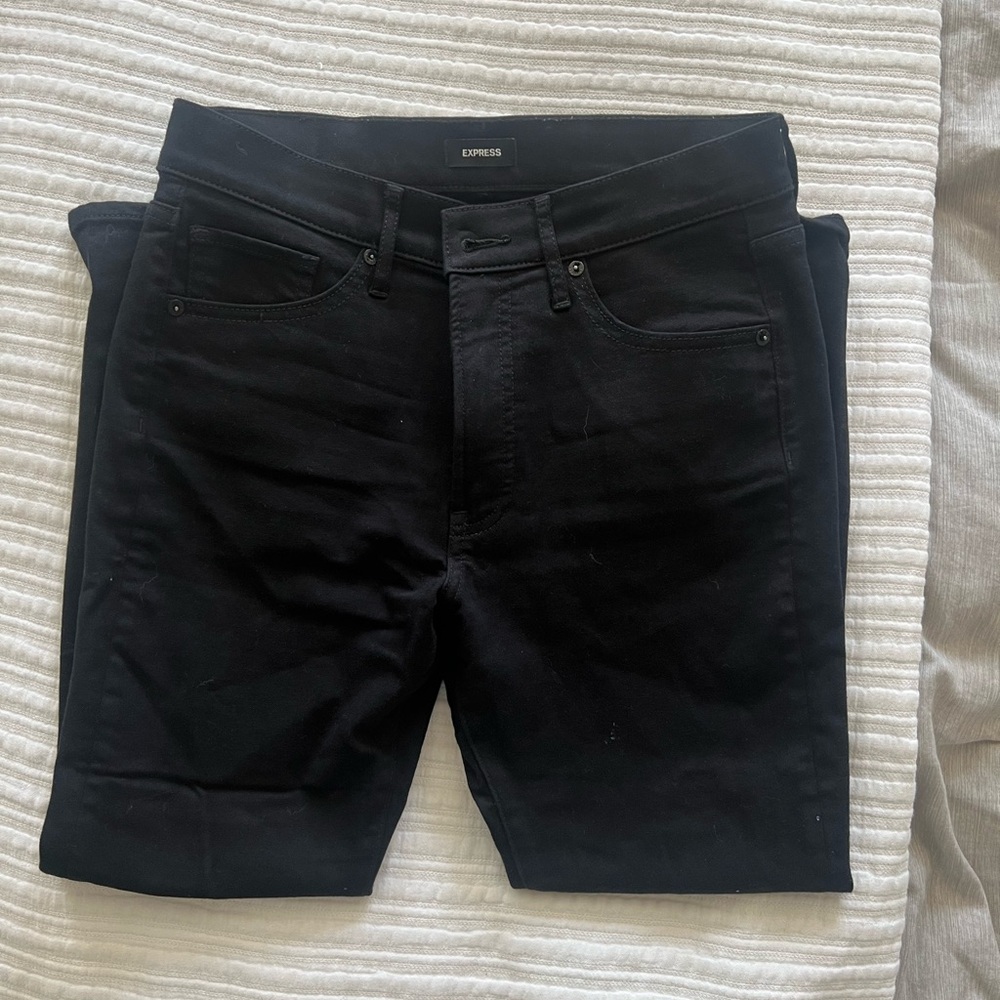 Express Mid-Rise Skinny Black Jean 6S